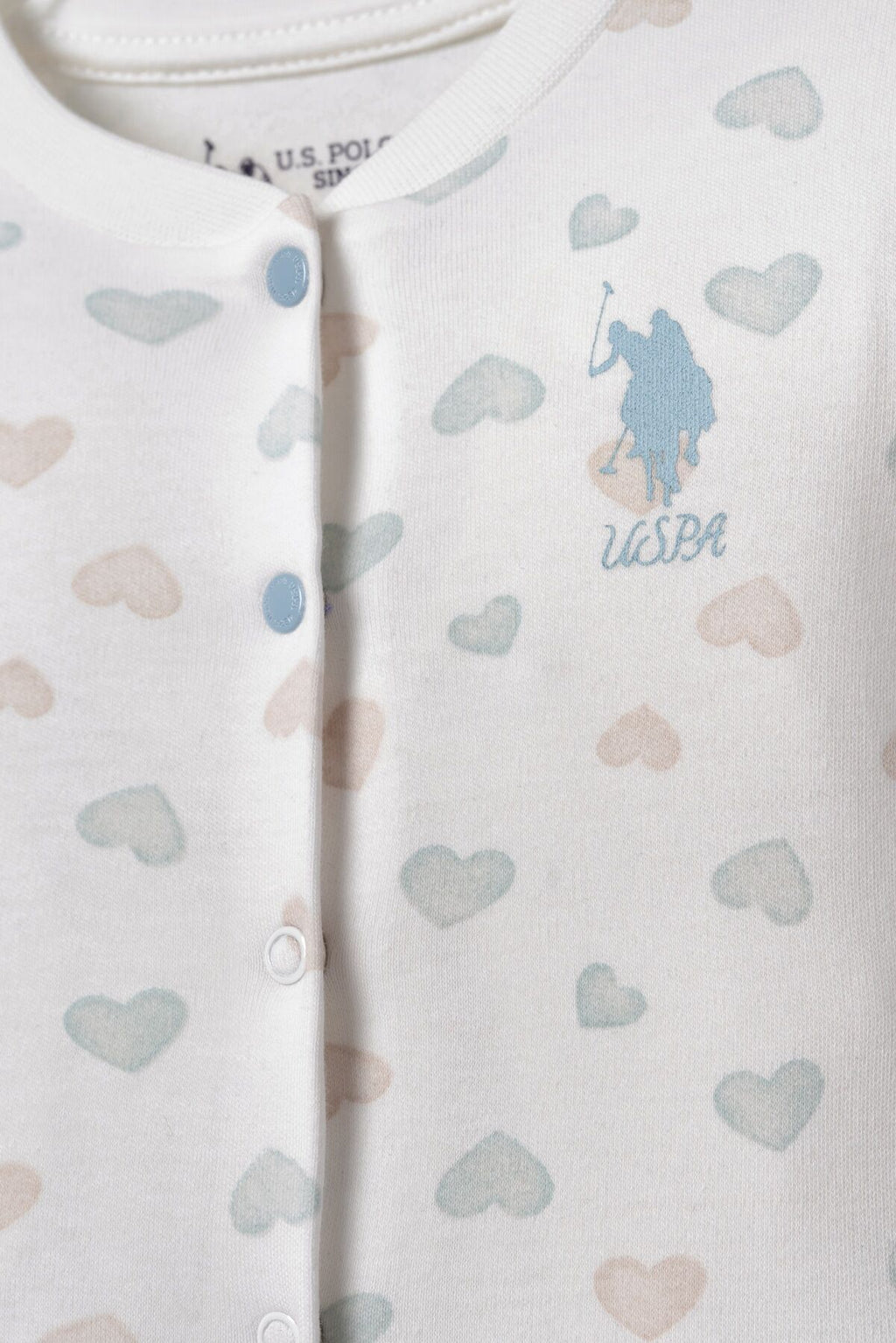 U.S. Polo Assn. Nakışlı Kız Bebek Cute Hearts Beyaz Hastane Çıkışı 10’Lu Set USB3200-C-V1