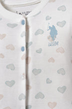 U.S. Polo Assn. Nakışlı Kız Bebek Cute Hearts Beyaz Hastane Çıkışı 10’Lu Set USB3200-C-V1