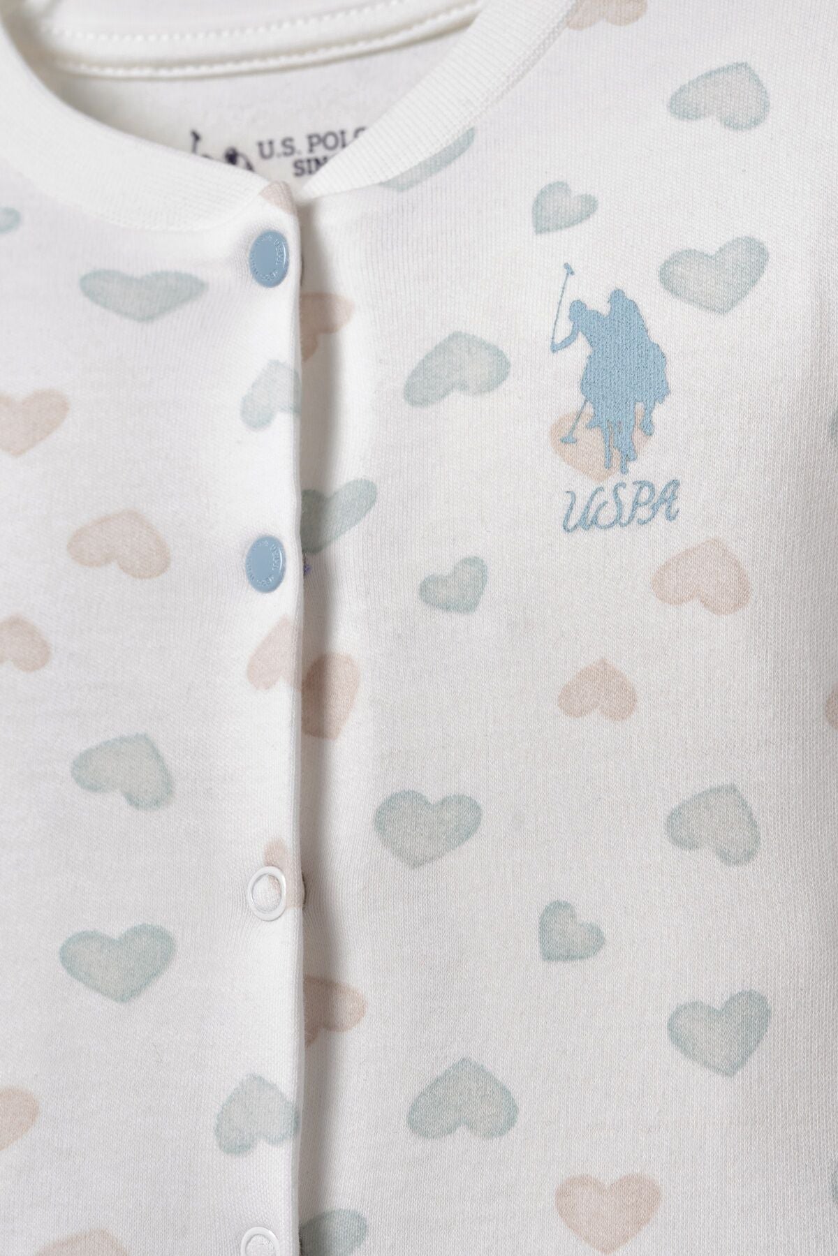 U.S. Polo Assn. Nakışlı Kız Bebek Cute Hearts Beyaz Hastane Çıkışı 10’Lu Set USB3200-C-V1