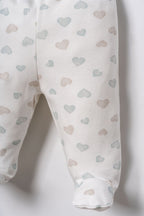 U.S. Polo Assn. Nakışlı Kız Bebek Cute Hearts Beyaz Hastane Çıkışı 5’Li Set USB3201-C-V1