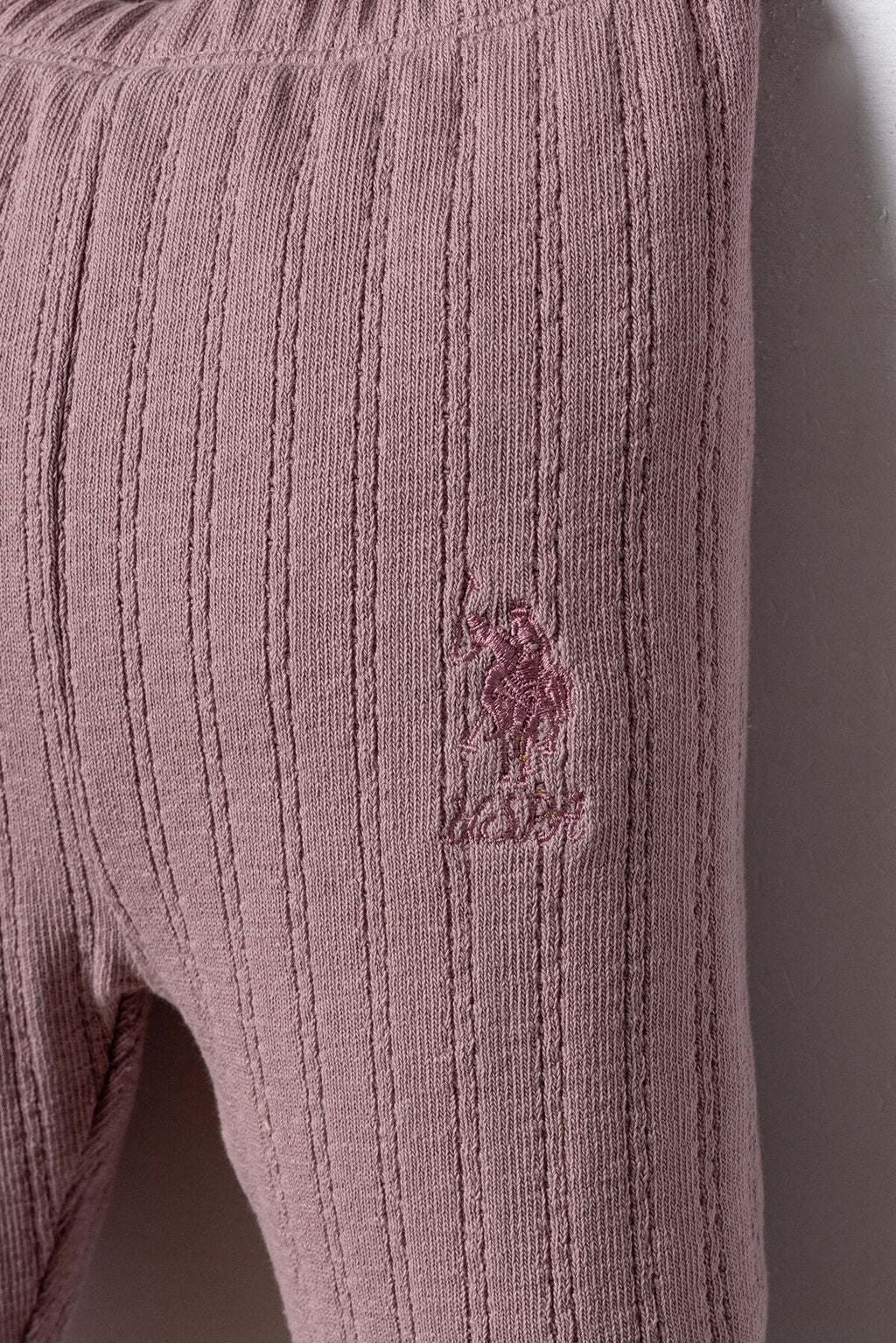 U.S. Polo Assn. Nakışlı Kız Bebek Hırkalı Pembe Uzun Kol Pijama Takım USB3208-C-V1