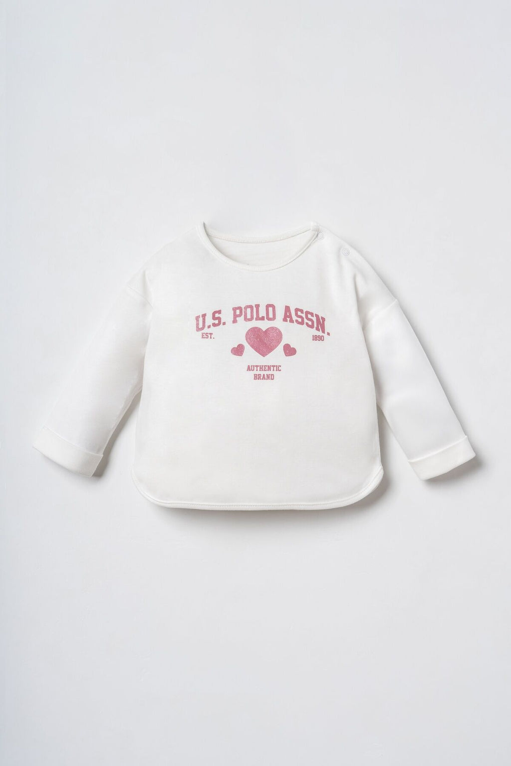U.S. Polo Assn. Nakışlı Kız Bebek Hırkalı Pembe Uzun Kol Pijama Takım USB3231-C-V1