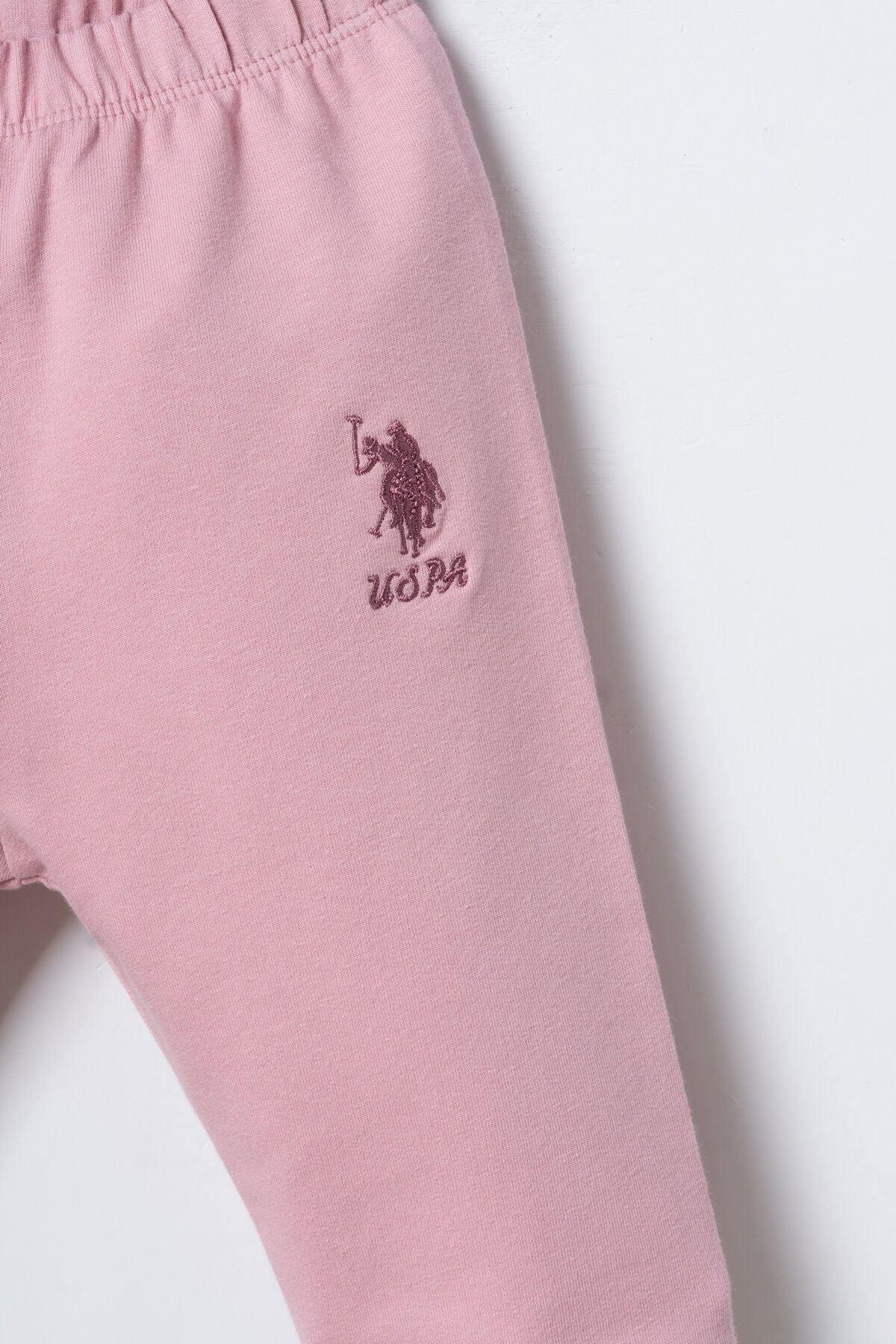 U.S. Polo Assn. Nakışlı Kız Bebek Hırkalı Pembe Uzun Kol Pijama Takım USB3248-C-V1