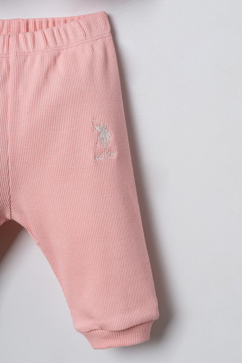 U.S. Polo Assn. Nakışlı Kız Bebek Hırkalı Pembe Uzun Kol Pijama Takım USB3254-C-V2