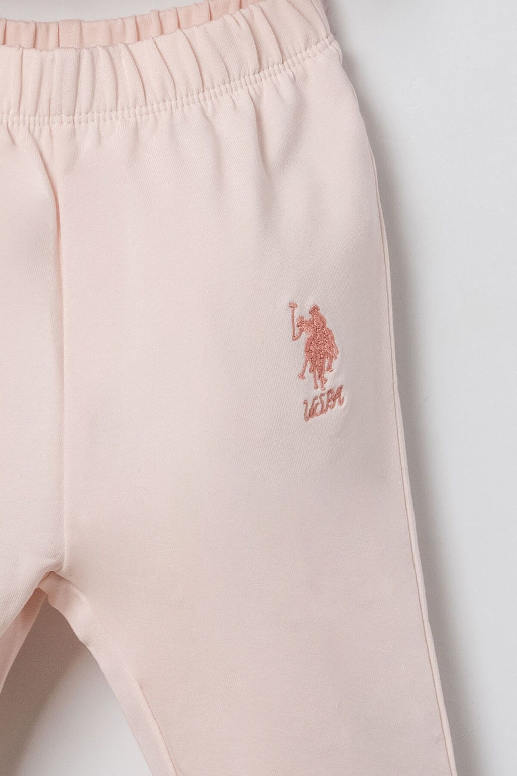 U.S. Polo Assn. Nakışlı Kız Bebek Hırkalı Turuncu Uzun Kol Pijama Takım USB3222-C-V1