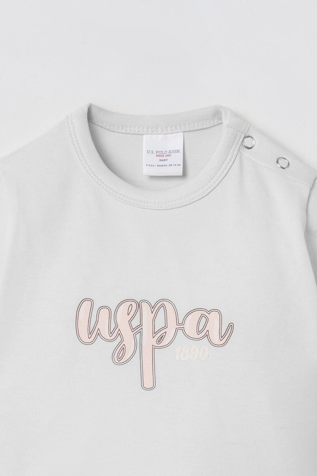 U.S. Polo Assn. Nakışlı Kız Bebek Hırkalı Turuncu Uzun Kol Pijama Takım USB3222-C-V1