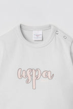 U.S. Polo Assn. Nakışlı Kız Bebek Hırkalı Turuncu Uzun Kol Pijama Takım USB3222-C-V1