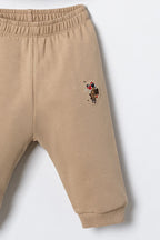 U.S. Polo Assn. Nakışlı Kız Bebek Kahverengi Uzun Kol Pijama Takım USB3213-C-V1