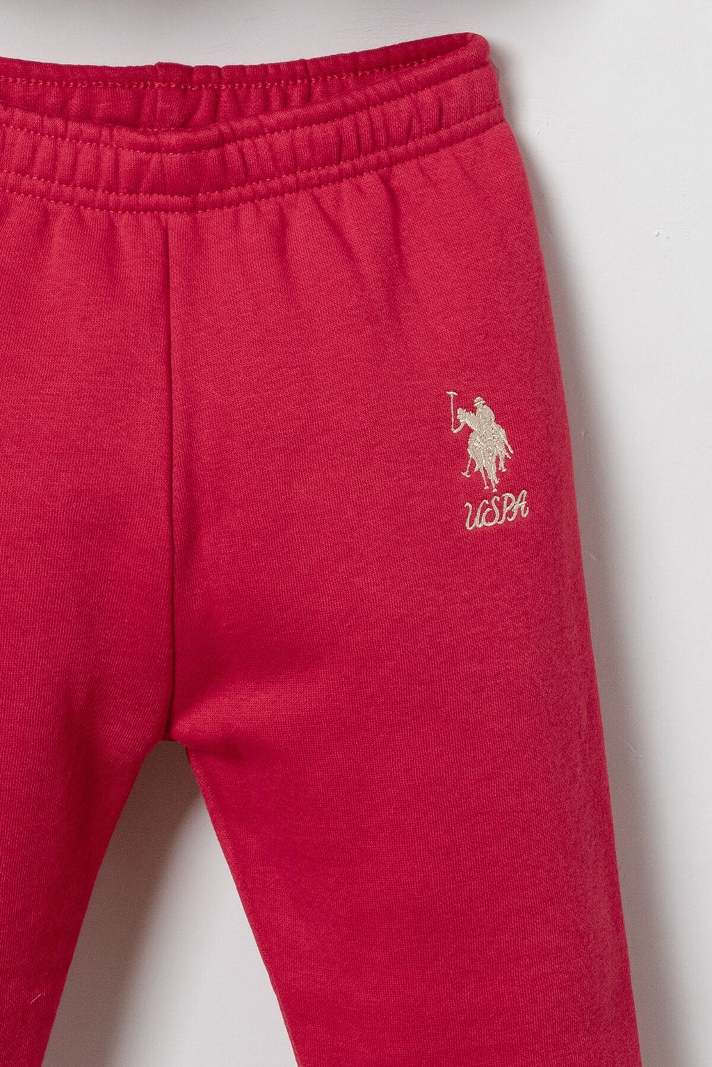 U.S. Polo Assn. Nakışlı Kız Bebek Kırmızı Hırkalı Uzun Kol Pijama Takım USB3240-C-V1