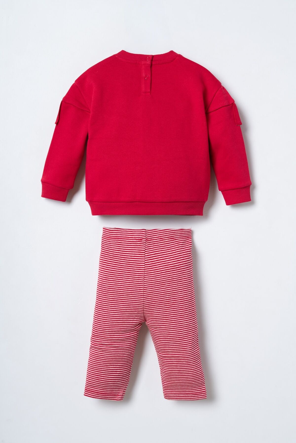 U.S. Polo Assn. Nakışlı Kız Bebek Kırmızı Uzun Kol Pijama Takım USB3238-C-V1