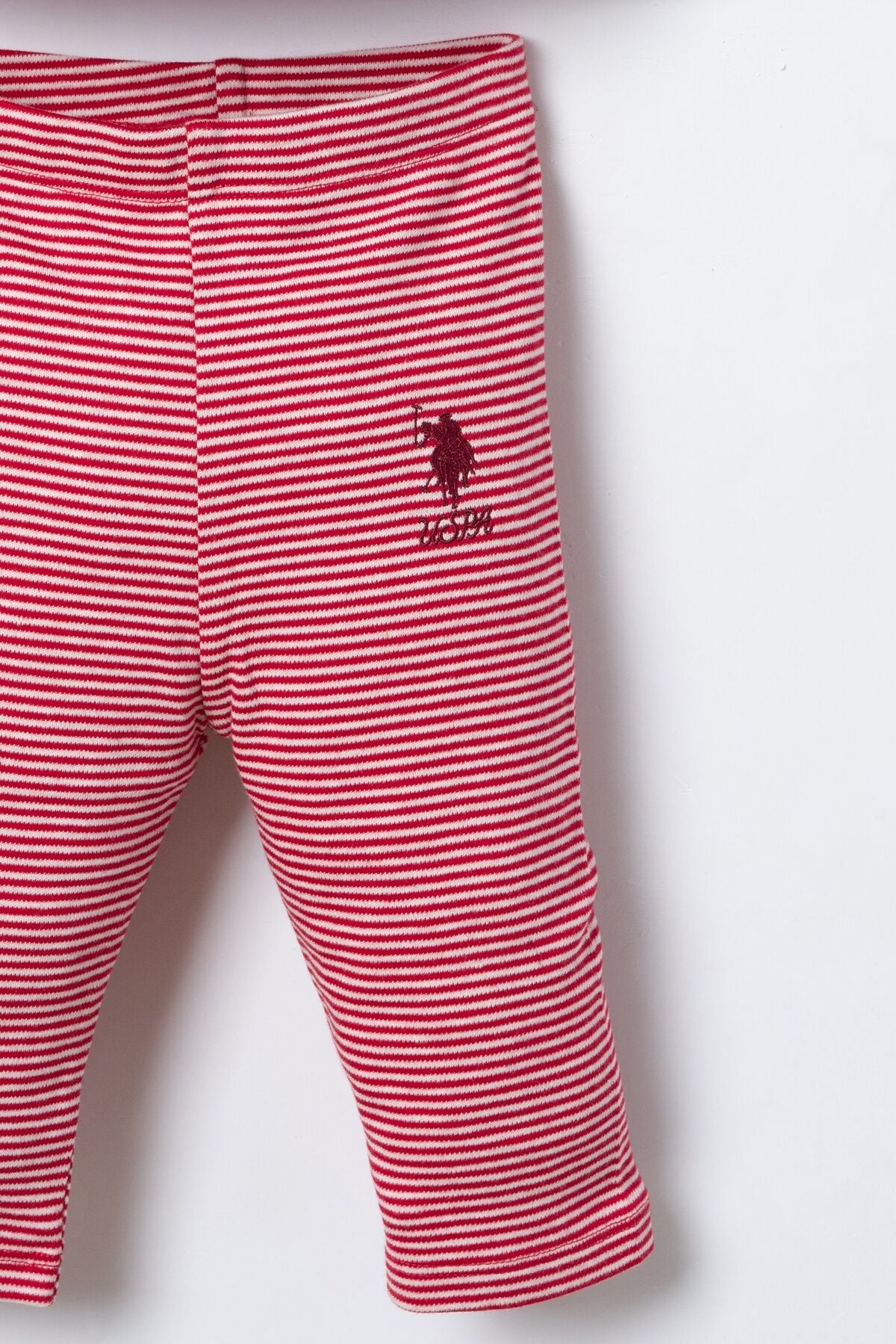 U.S. Polo Assn. Nakışlı Kız Bebek Kırmızı Uzun Kol Pijama Takım USB3242-C-V1