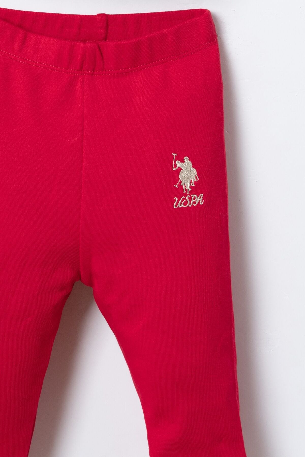 U.S. Polo Assn. Nakışlı Kız Bebek Krem Uzun Kol Pijama Takım USB3243-C-V1