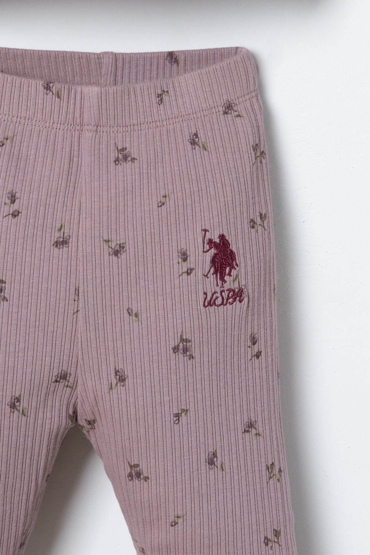 U.S. Polo Assn. Nakışlı Kız Bebek Mor Uzun Kol Pijama Takım USB3218-C-V1