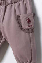 U.S. Polo Assn. Nakışlı Kız Bebek Mor Uzun Kol Pijama Takım USB3219-C-V1