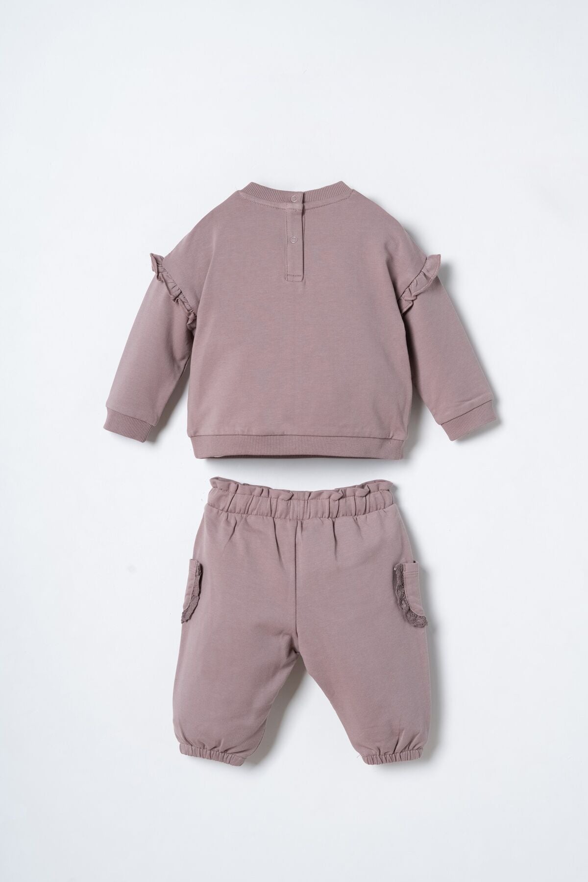 U.S. Polo Assn. Nakışlı Kız Bebek Mor Uzun Kol Pijama Takım USB3219-C-V1