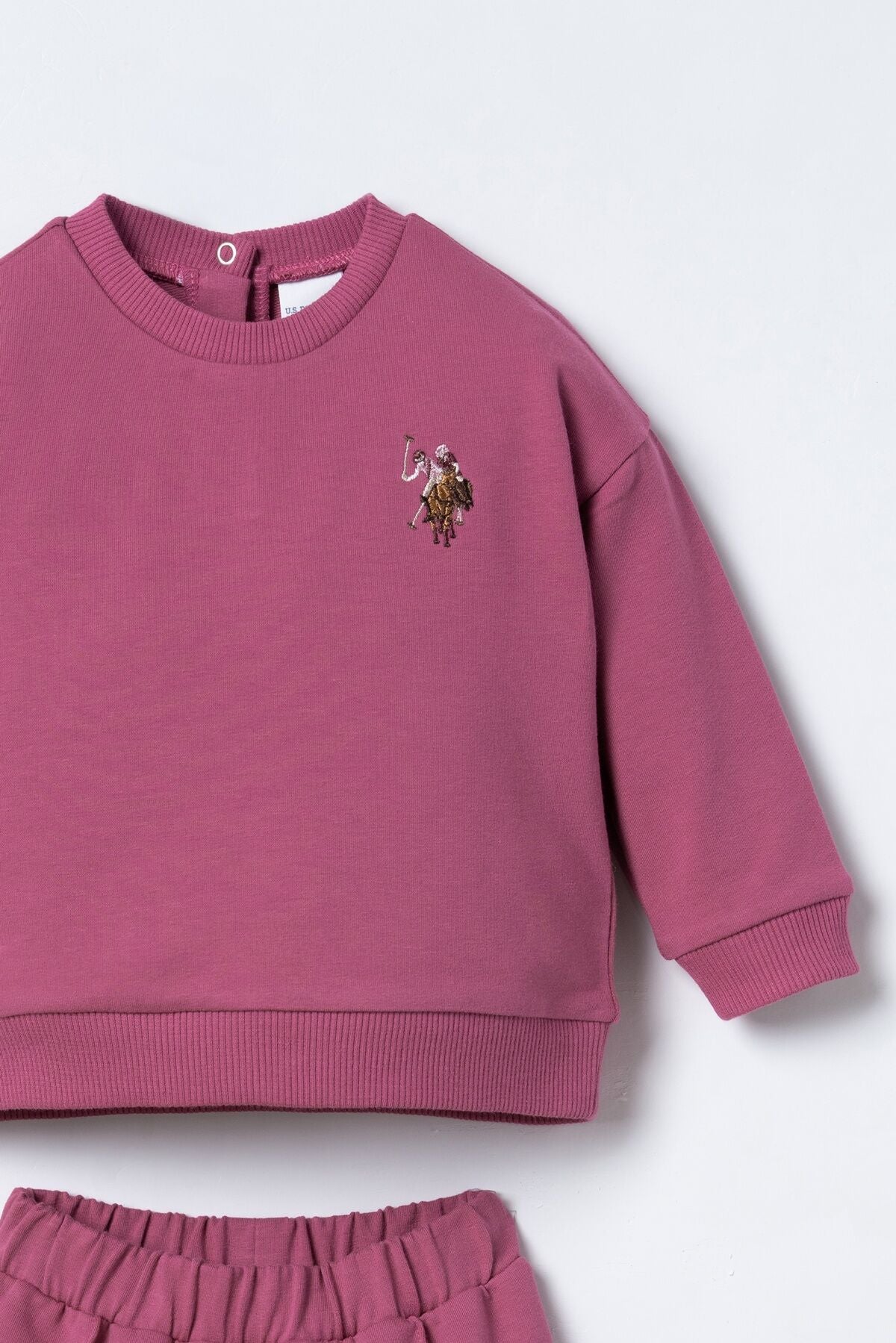 U.S. Polo Assn. Nakışlı Kız Bebek Mor Uzun Kol Pijama Takım USB3245-C-V2 Ürün ikincil görseli