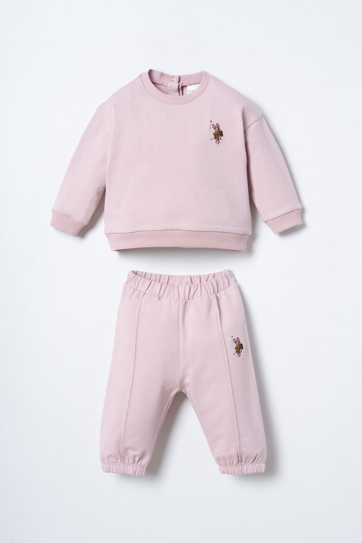 U.S. Polo Assn. Nakışlı Kız Bebek Pembe Uzun Kol Pijama Takım USB3245-C-V3 Ürün ana görseli