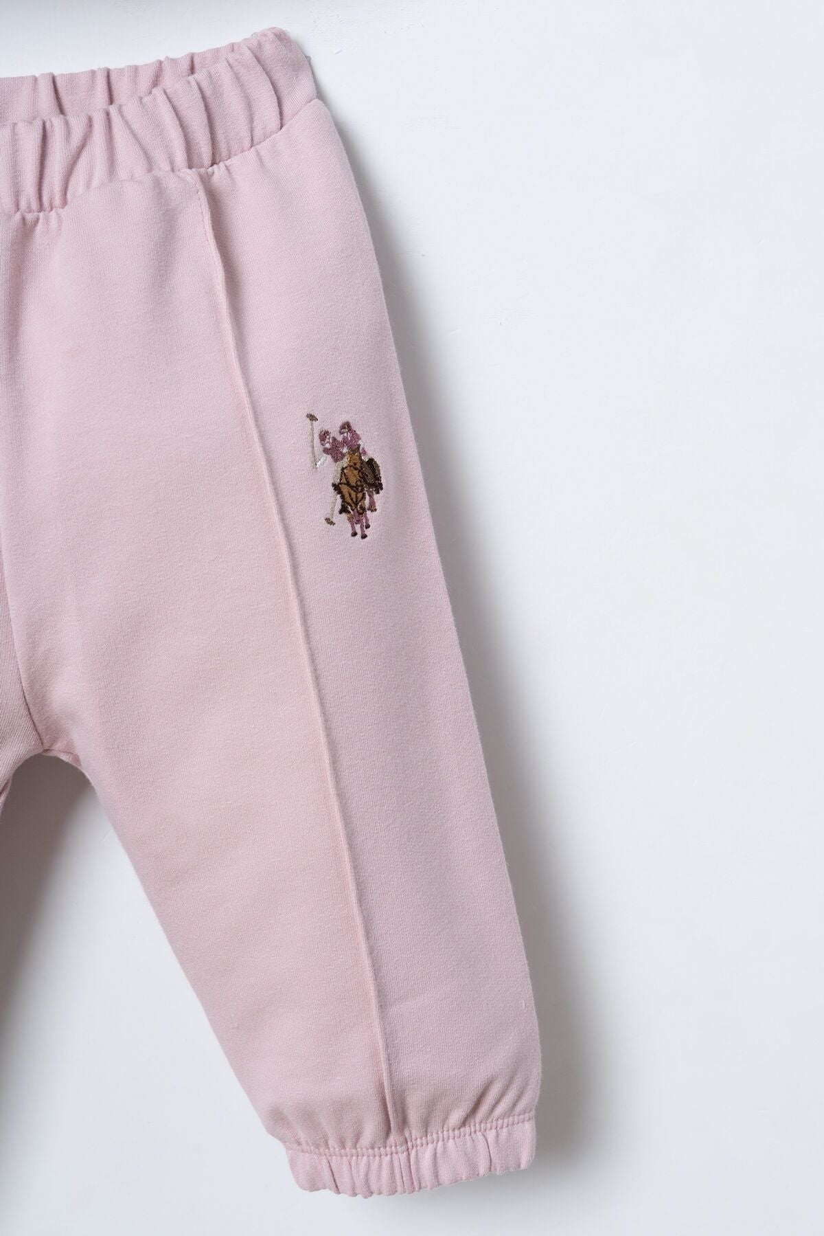 U.S. Polo Assn. Nakışlı Kız Bebek Pembe Uzun Kol Pijama Takım USB3245-C-V3