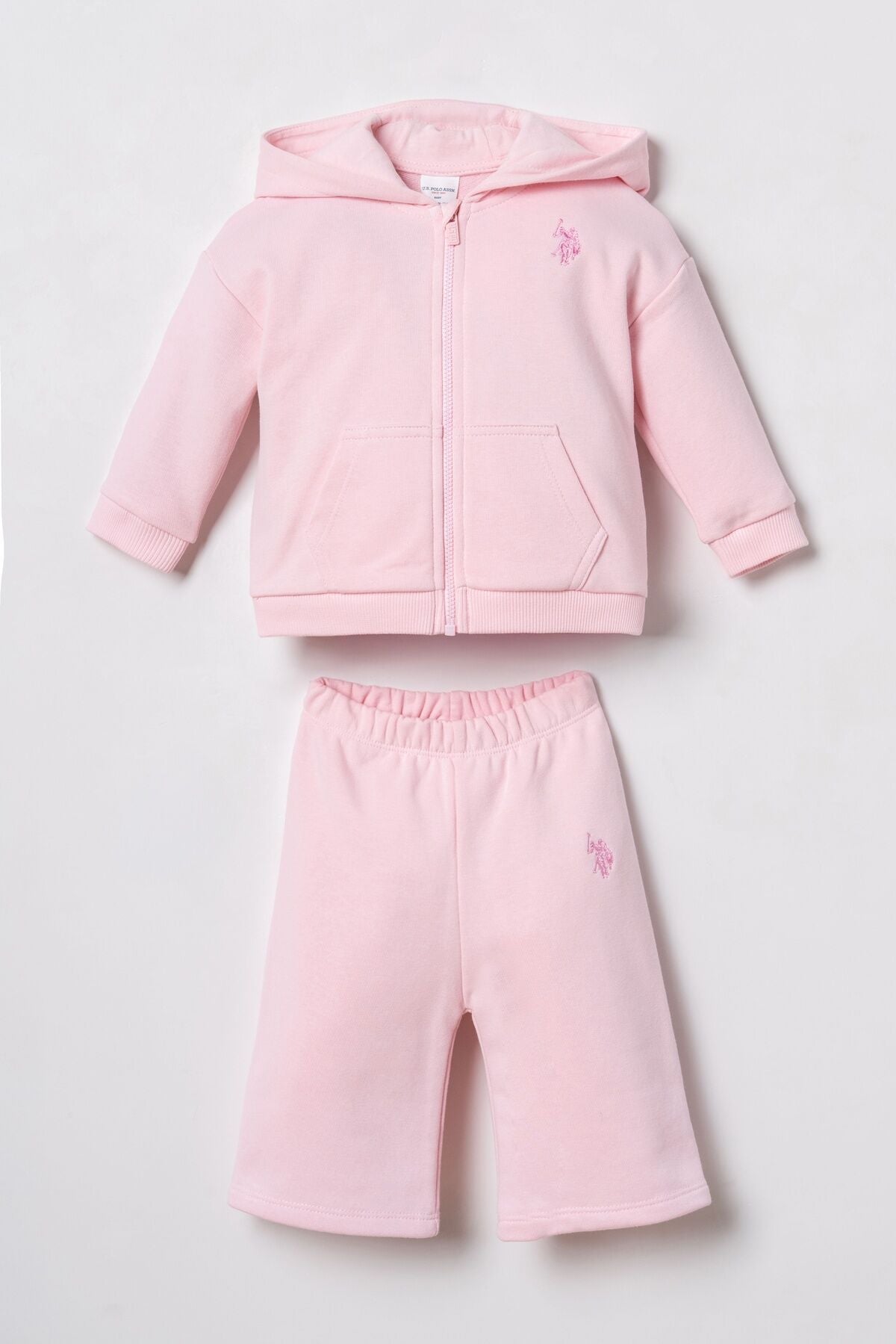 U.S. Polo Assn. Nakışlı Kız Bebek Pembe Uzun Kol Pijama Takım USB3246-C-V2 Ürün ana görseli