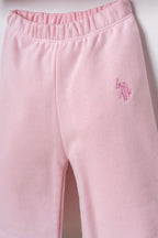 U.S. Polo Assn. Nakışlı Kız Bebek Pembe Uzun Kol Pijama Takım USB3246-C-V2