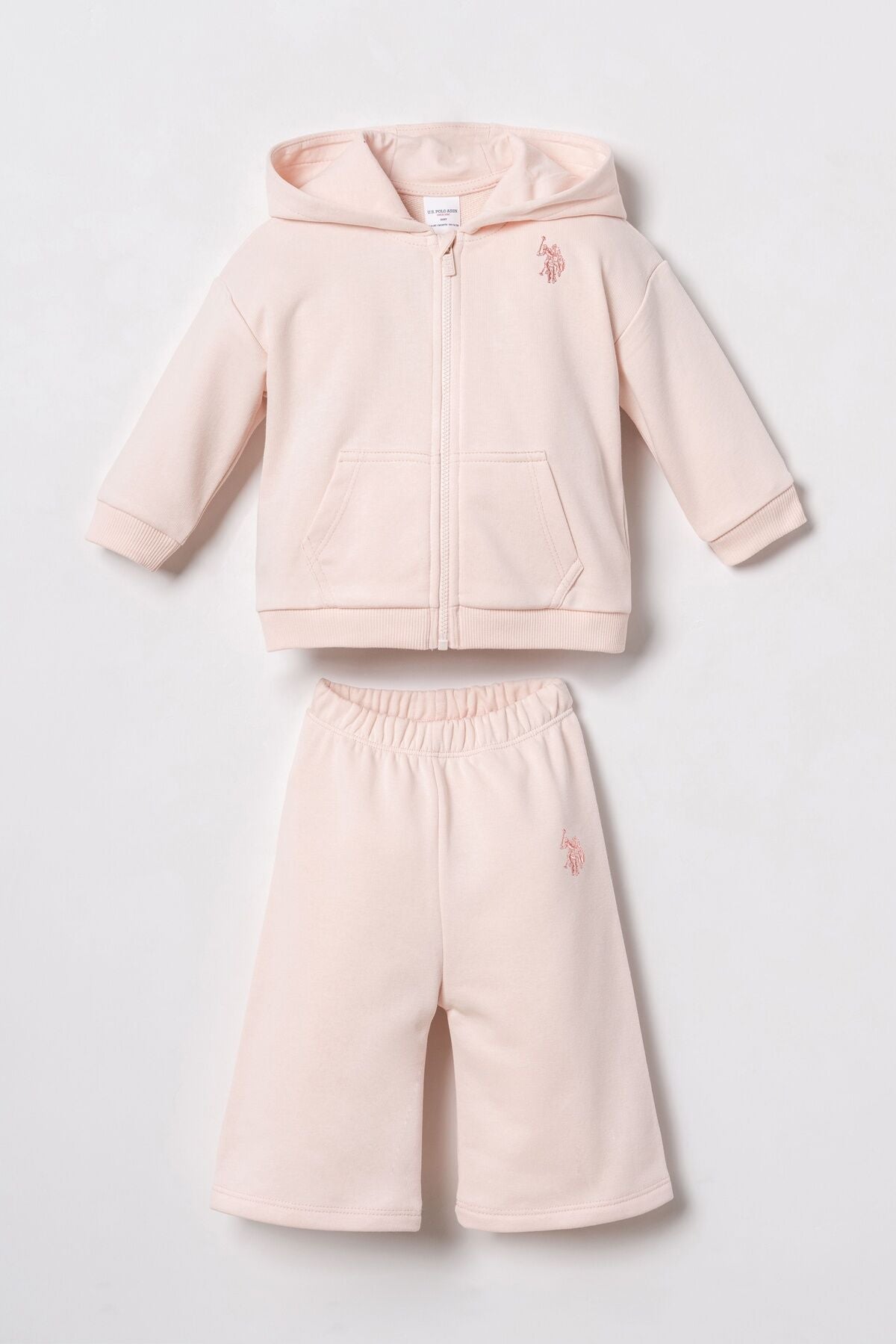U.S. Polo Assn. Nakışlı Kız Bebek Pembe Uzun Kol Pijama Takım USB3246-C-V3 Ürün ana görseli