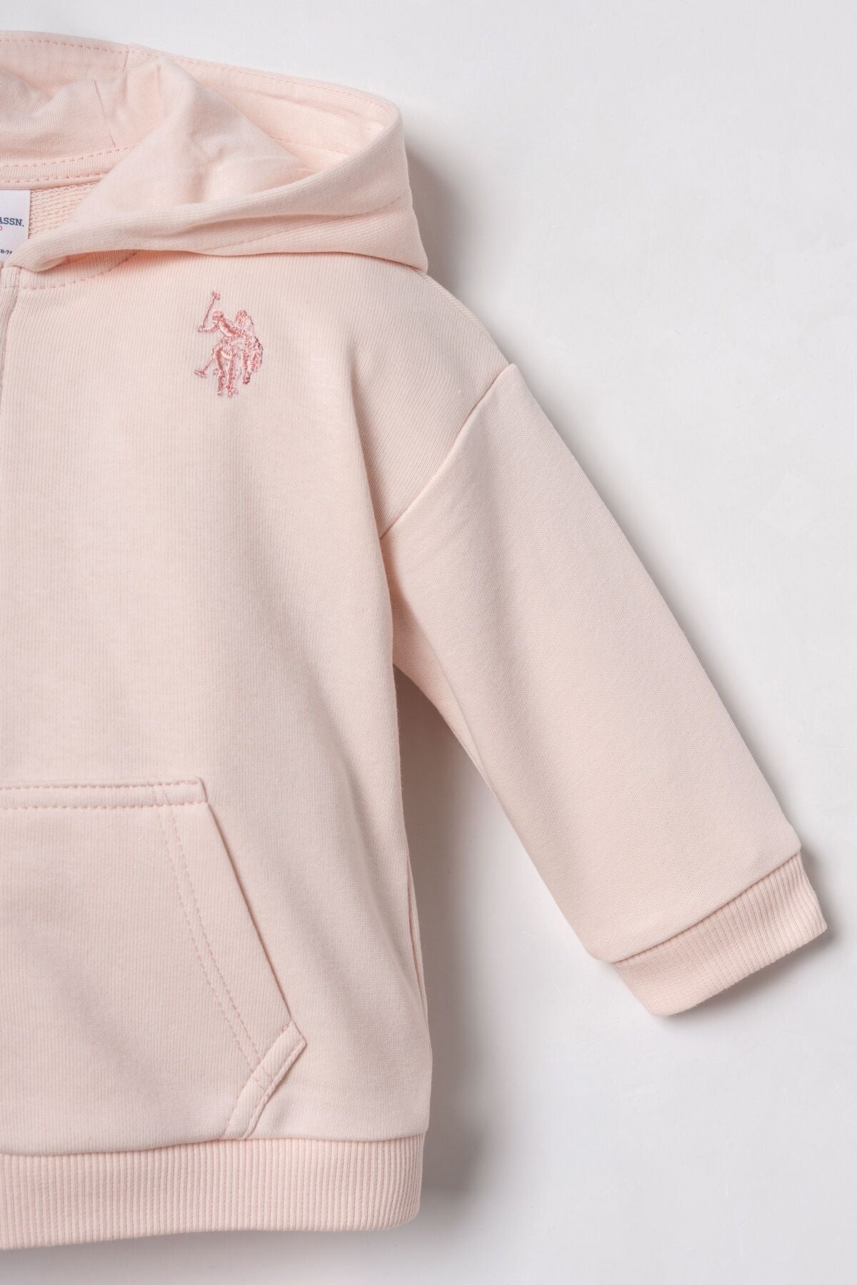 U.S. Polo Assn. Nakışlı Kız Bebek Pembe Uzun Kol Pijama Takım USB3246-C-V3