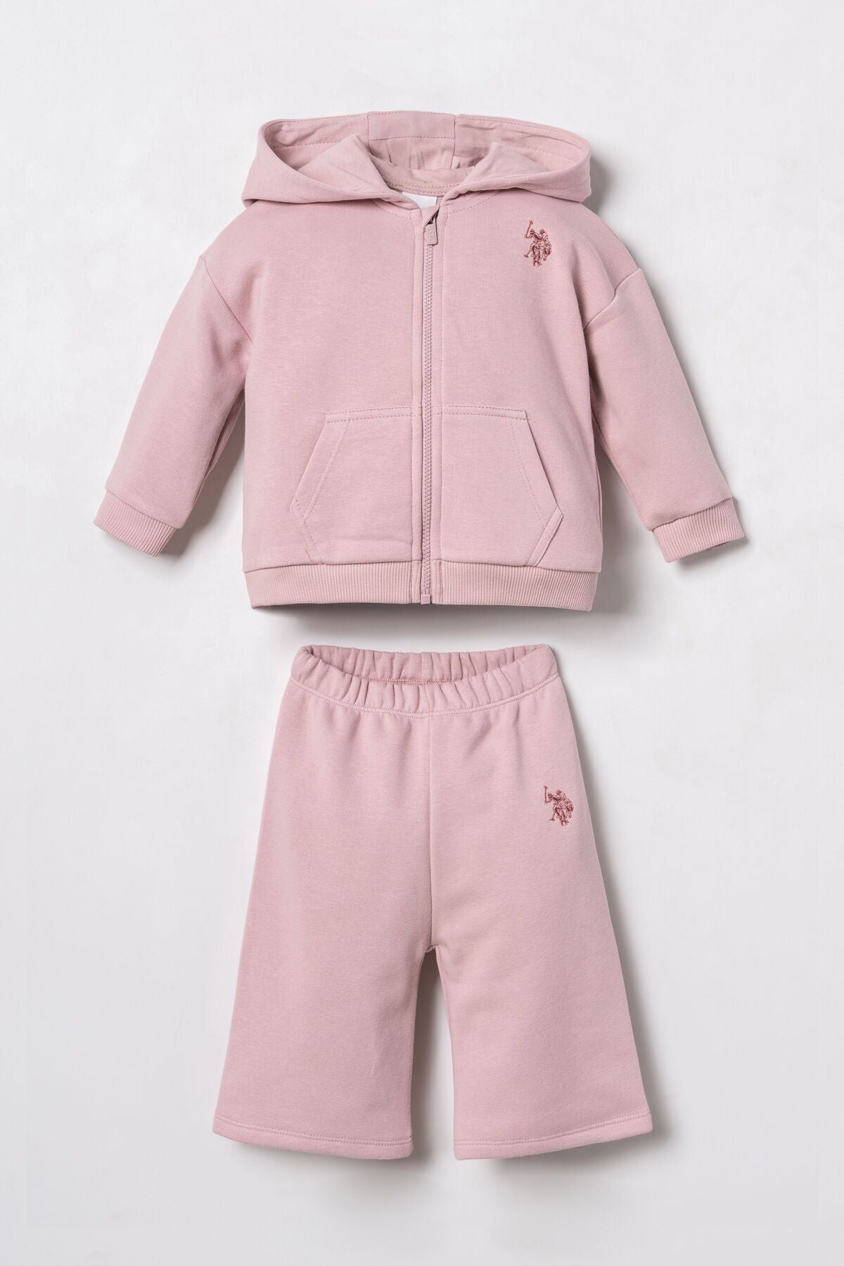 U.S. Polo Assn. Nakışlı Kız Bebek Pembe Uzun Kol Pijama Takım USB3246-C-V4 Ürün ana görseli