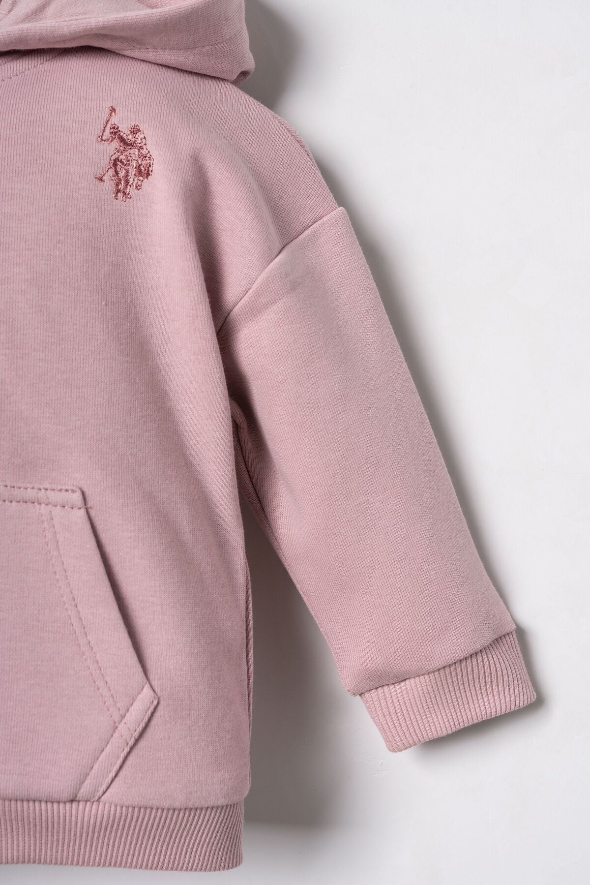 U.S. Polo Assn. Nakışlı Kız Bebek Pembe Uzun Kol Pijama Takım USB3246-C-V4