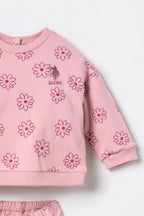 U.S. Polo Assn. Nakışlı Kız Bebek Pembe Uzun Kol Pijama Takım USB3247-C-V1
