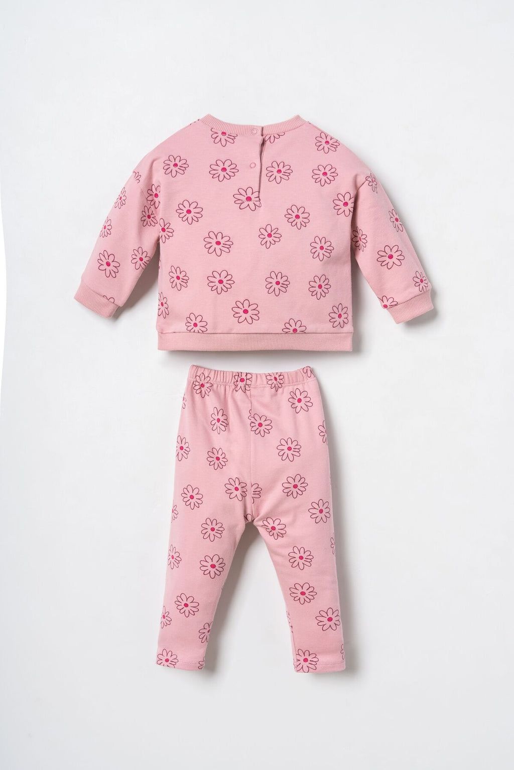 U.S. Polo Assn. Nakışlı Kız Bebek Pembe Uzun Kol Pijama Takım USB3247-C-V1