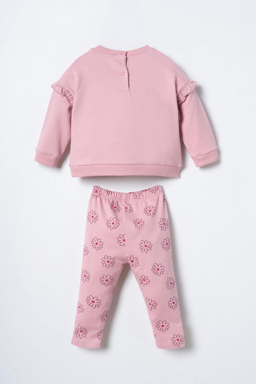 U.S. Polo Assn. Nakışlı Kız Bebek Pembe Uzun Kol Pijama Takım USB3250-C-V1