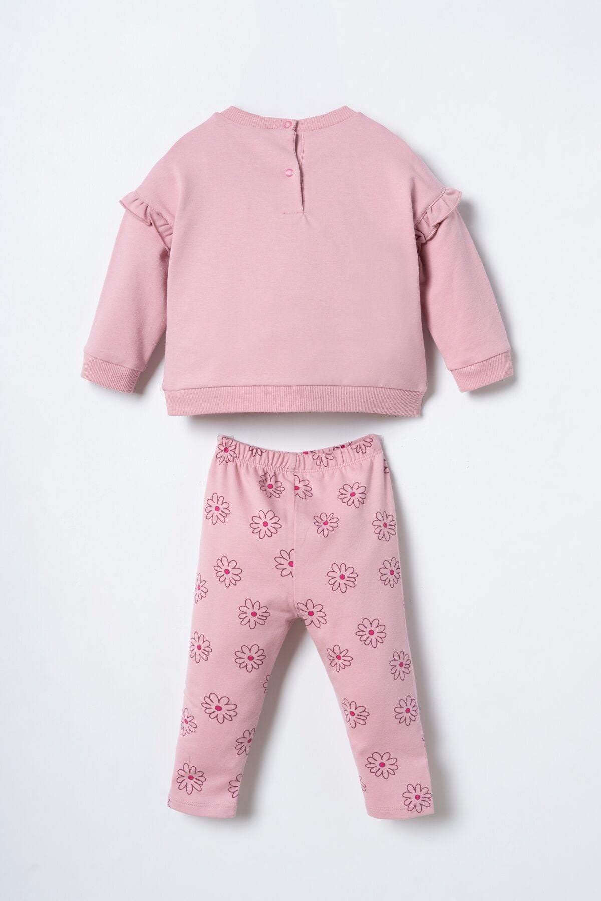 U.S. Polo Assn. Nakışlı Kız Bebek Pembe Uzun Kol Pijama Takım USB3250-C-V1