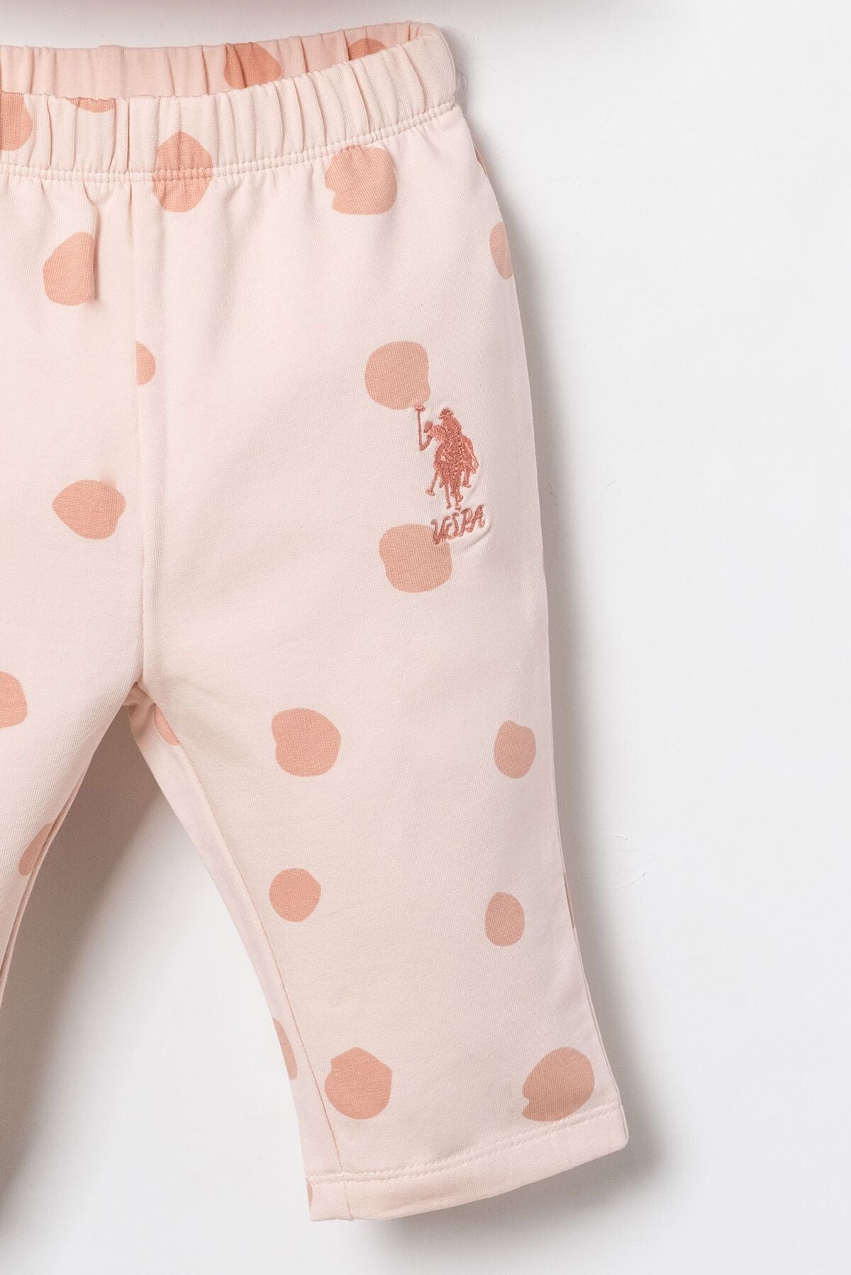 U.S. Polo Assn. Nakışlı Kız Bebek Turuncu Gömlek Pijama Takımı USB3221-C-V1