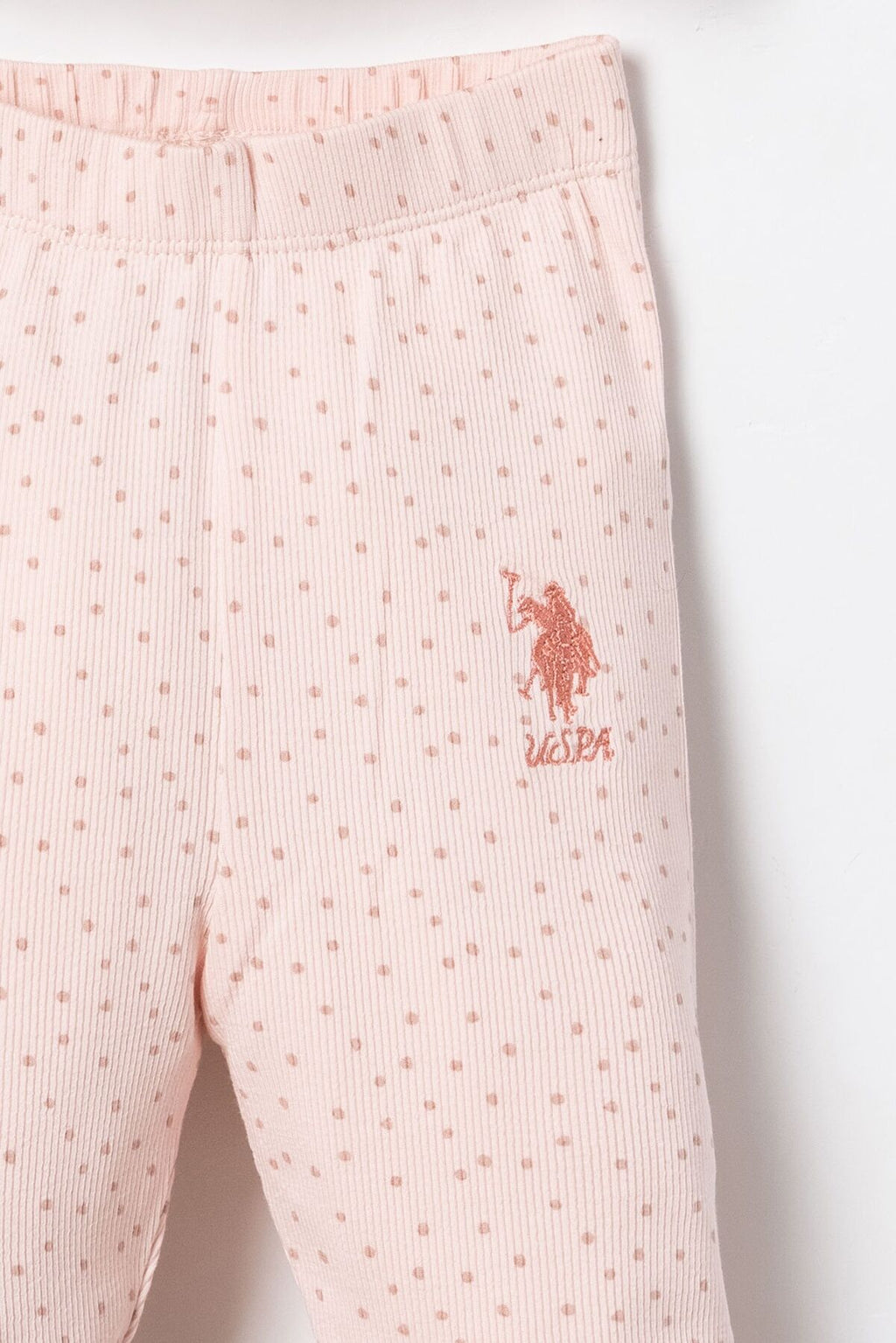 U.S. Polo Assn. Nakışlı Kız Bebek Turuncu Uzun Kol Pijama Takım USB3223-C-V1