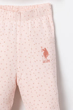 U.S. Polo Assn. Nakışlı Kız Bebek Turuncu Uzun Kol Pijama Takım USB3223-C-V1