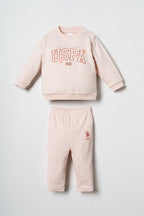 U.S. Polo Assn. Nakışlı Kız Bebek Turuncu Uzun Kol Pijama Takım USB3224-C-V1
