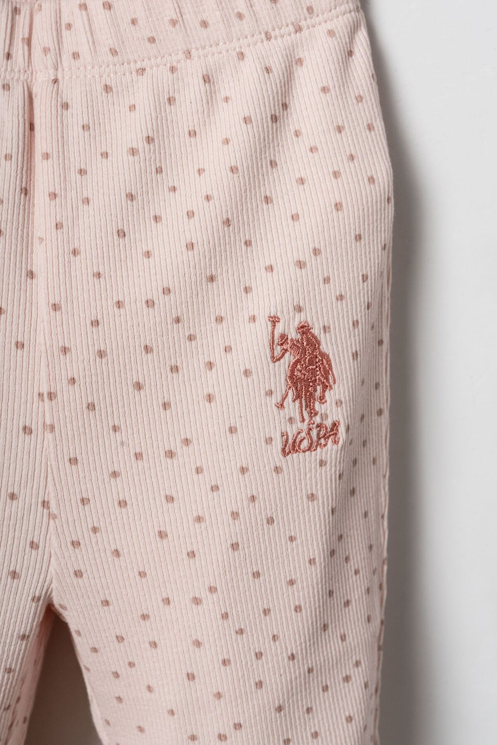U.S. Polo Assn. Nakışlı Kız Bebek Turuncu Uzun Kol Pijama Takım USB3224-C-V1