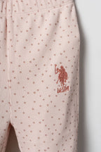 U.S. Polo Assn. Nakışlı Kız Bebek Turuncu Uzun Kol Pijama Takım USB3224-C-V1