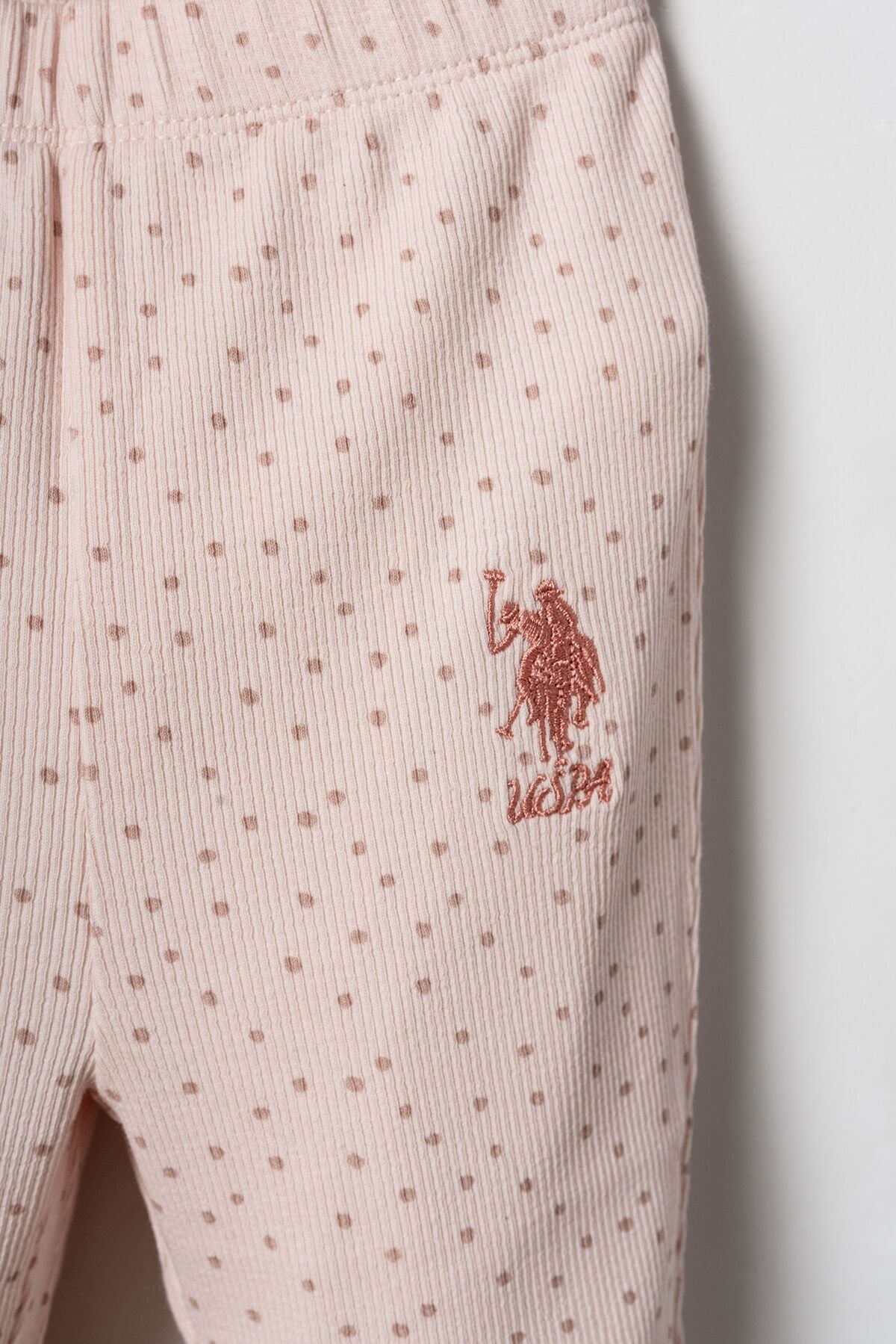 U.S. Polo Assn. Nakışlı Kız Bebek Turuncu Uzun Kol Pijama Takım USB3224-C-V1