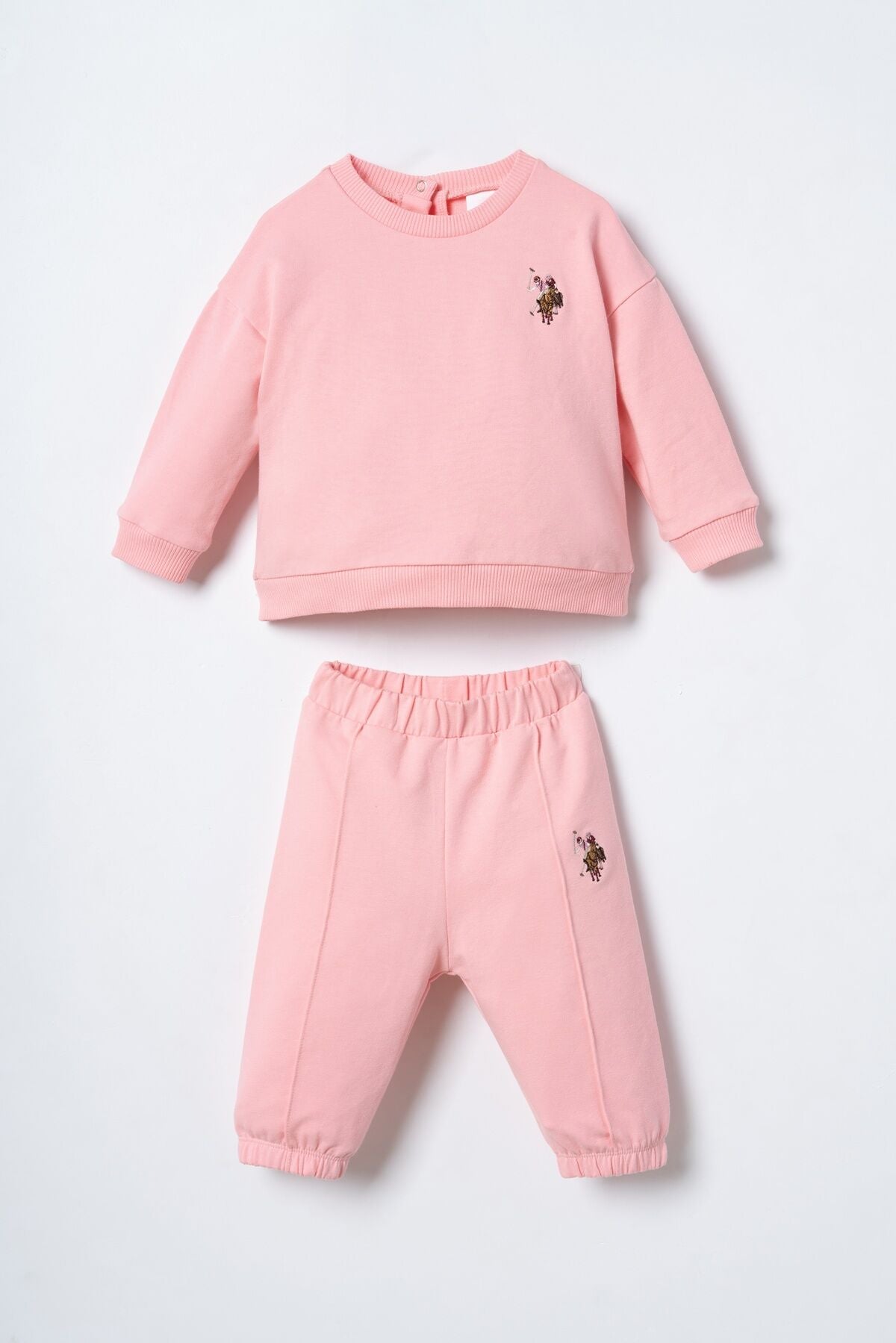 U.S. Polo Assn. Nakışlı Kız Bebek Turuncu Uzun Kol Pijama Takım USB3245-C-V1 Ürün ana görseli