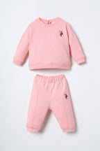 U.S. Polo Assn. Nakışlı Kız Bebek Turuncu Uzun Kol Pijama Takım USB3245-C-V1