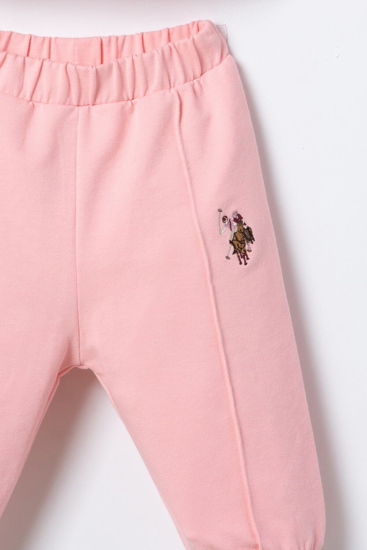 U.S. Polo Assn. Nakışlı Kız Bebek Turuncu Uzun Kol Pijama Takım USB3245-C-V1