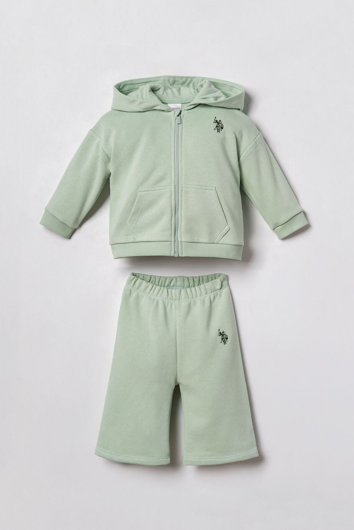 U.S. Polo Assn. Nakışlı Kız Bebek Yeşil Uzun Kol Pijama Takım USB3246-C-V1 Ürün ana görseli