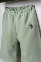 U.S. Polo Assn. Nakışlı Kız Bebek Yeşil Uzun Kol Pijama Takım USB3246-C-V1