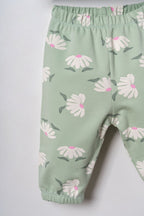 U.S. Polo Assn. Nakışlı Kız Bebek Yeşil Uzun Kol Pijama Takım USB3259-C-V1