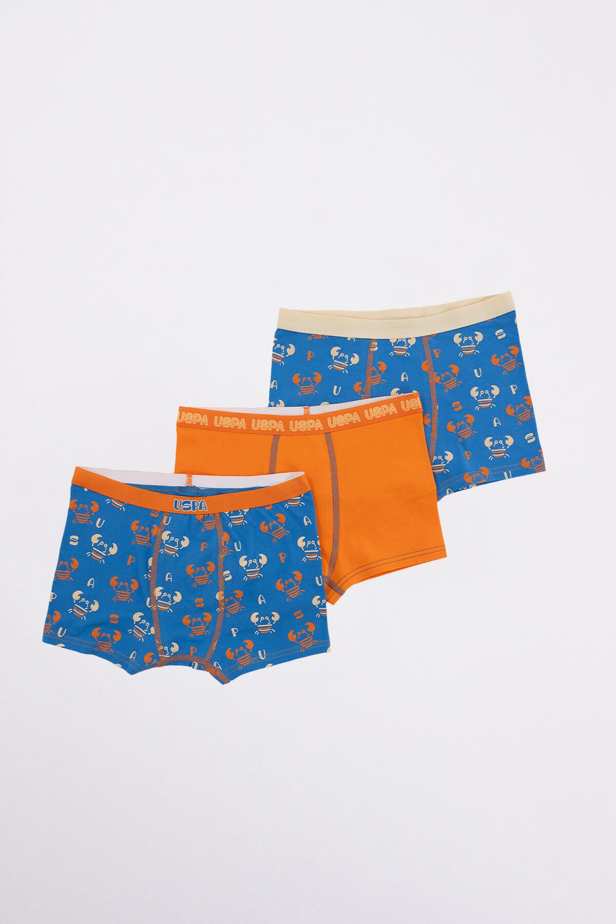 U.S. Polo Assn. Erkek Çocuk Pigment Baskılı Yazlık Regular Fit Turuncu Boxer US2112-C-V1
