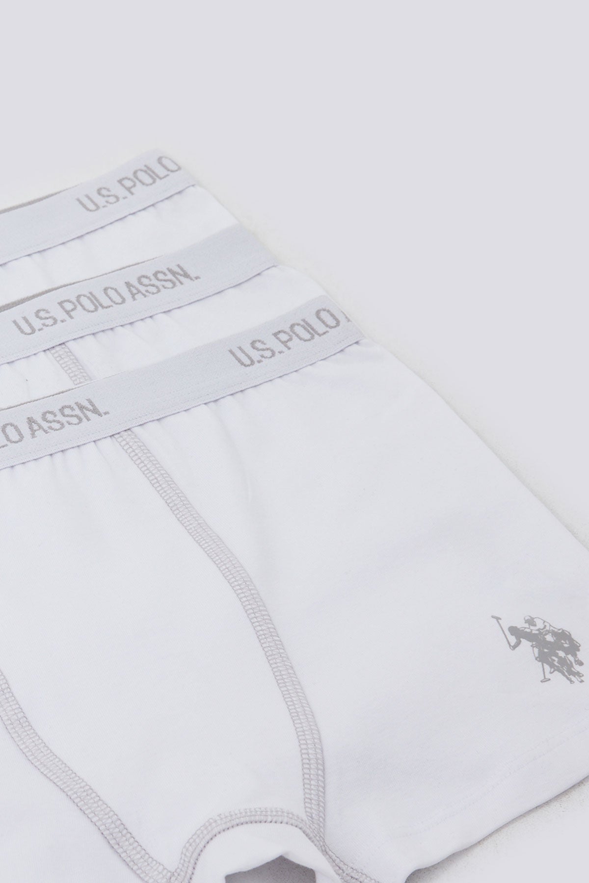 U.S. Polo Assn. Erkek Çocuk Pigment Baskılı Kışlık Regular Fit Beyaz Boxer US1383-C-V1 Ürün ikincil görseli