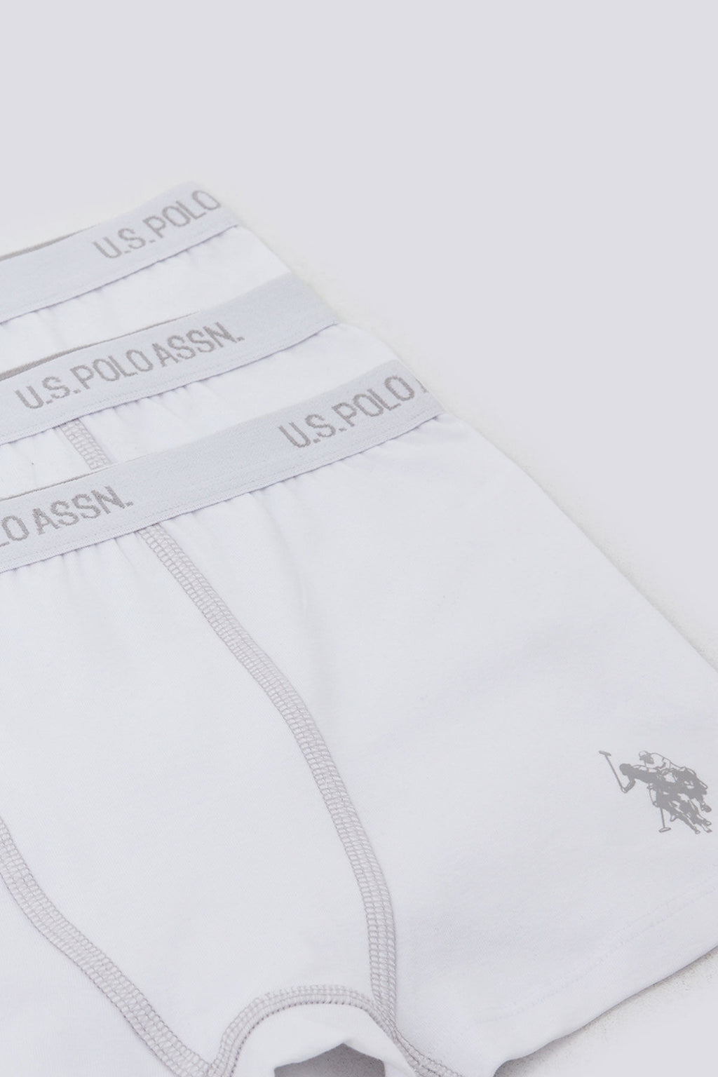U.S. Polo Assn. Erkek Çocuk Pigment Baskılı Kışlık Regular Fit Beyaz Boxer US1383-C-V1