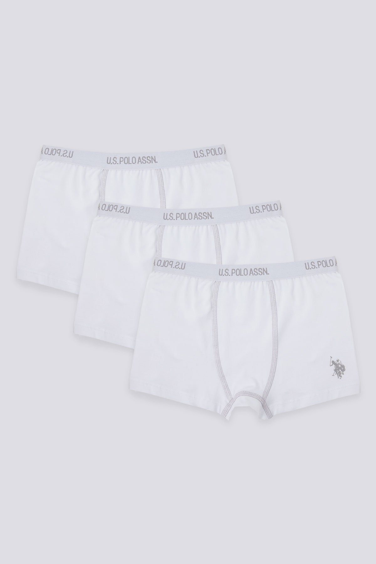 U.S. Polo Assn. Erkek Çocuk Pigment Baskılı Kışlık Regular Fit Beyaz Boxer US1383-C-V1 Ürün ana görseli