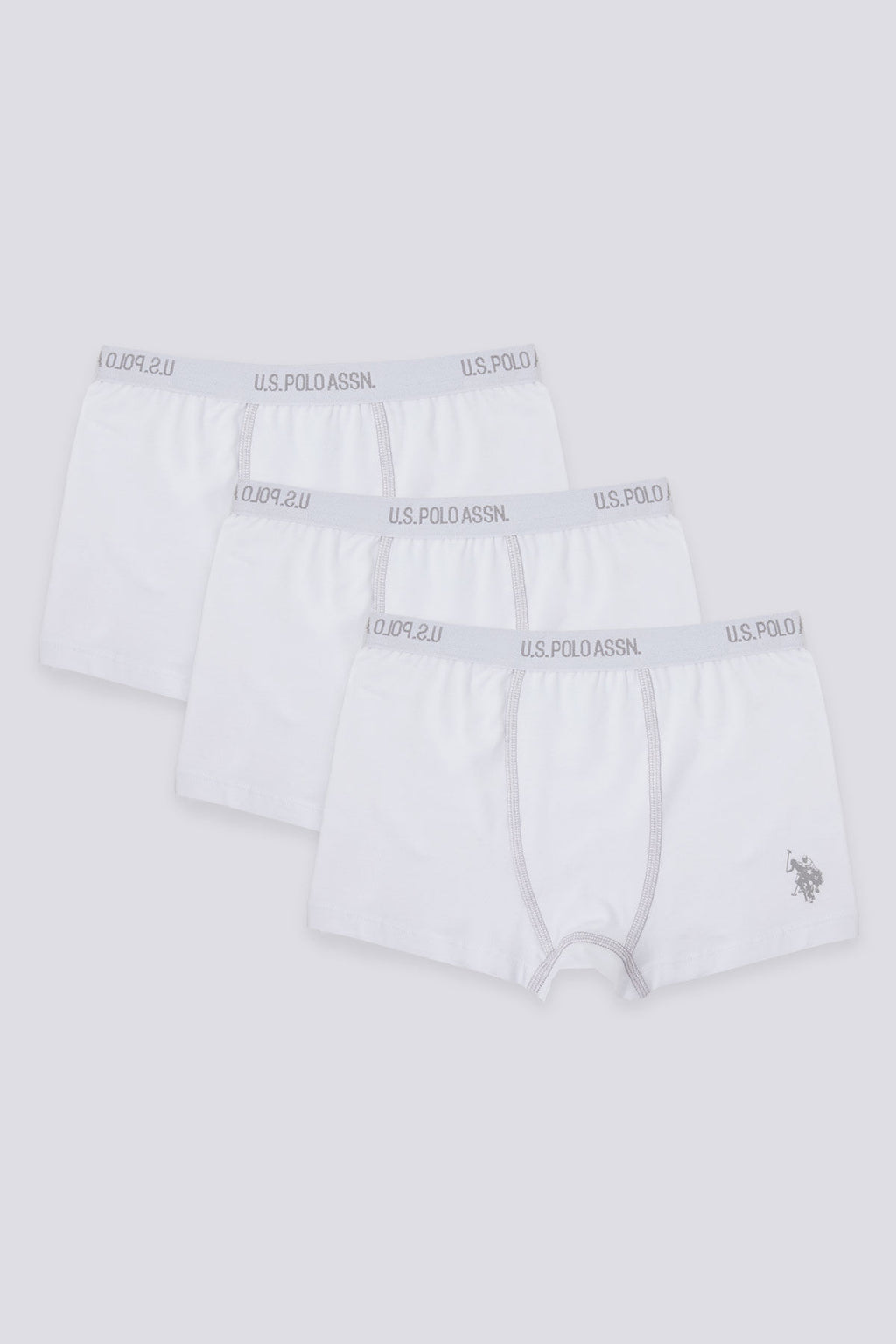 U.S. Polo Assn. Erkek Çocuk Pigment Baskılı Kışlık Regular Fit Beyaz Boxer US1383-C-V1